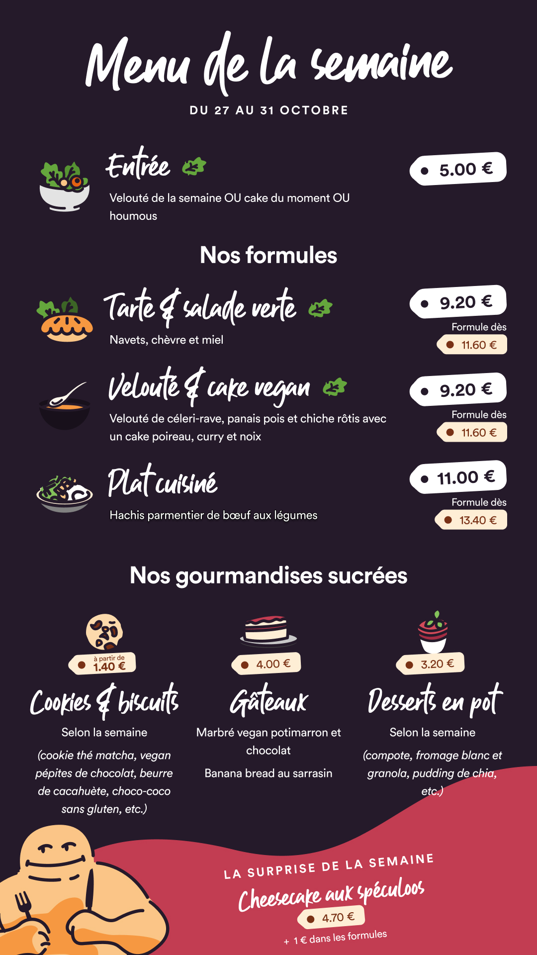 Menu - Entrée 1 vente à emporter