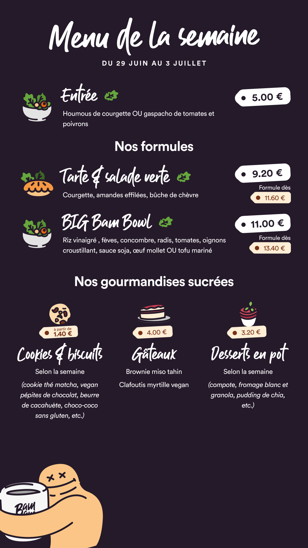 Menu - Entrée 10 vente à emporter