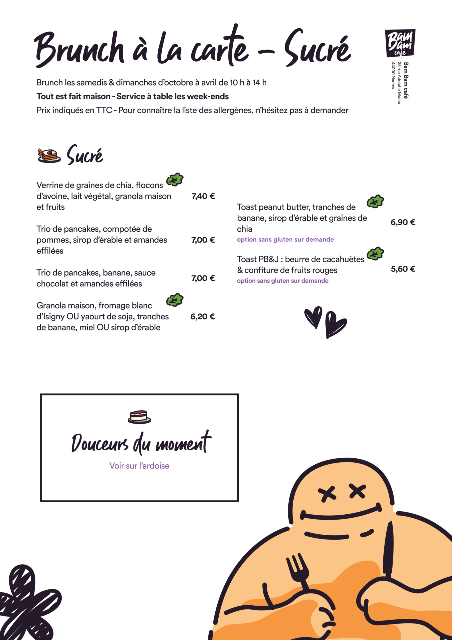 Brunch - sucré brunch nantes pas cher